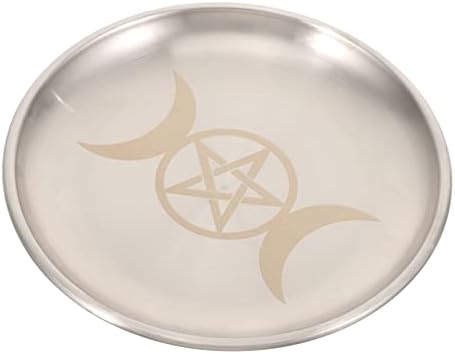 Pretyzoom pentacle bougeères pentagramme plateau de rangement bougeères coniques plateau à bijoux assiette bougie parfume plateau de bougies d'A Autel mégotation des ornes lers le fer