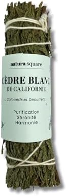 Natura Square - Fagot Cèdre Blanc de Californie à Broieler - Herbe de Purification, Sérénité, Harmonie, Spirituiti - Certificat Phytosanitaire - ENCENS Naturel, Méditation et fumigation