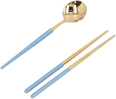 Qukaim lot de 5 paires de baguettes rémuli aux réduisables, conception antidérapante, motif exquis, en bois, lavables pour les fêtes et mariages, bleu - Image 7