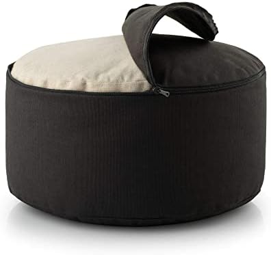 Basaho Wheel Zafu Coussin de Méditation | Coton Bio | Coques de Sarrasin | Housse amovible et lavable - Image 6