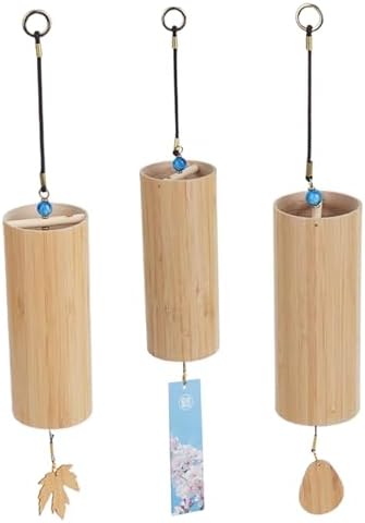 Carillon à ventilateur en bambou pour l'Eltrerieur carillon à ventilateur en bambou suspendu de 16,5 Pouces avec pendef carillon à venti - Image 6
