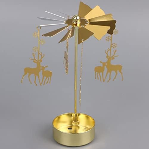 Bougeères rotatifs bougeoir rotatif bougeoir carroussel spinner chat Sur lune bougeoir rotatif pour bougie chauffe-plate pour la décoration de mariage de Noël - Image 5