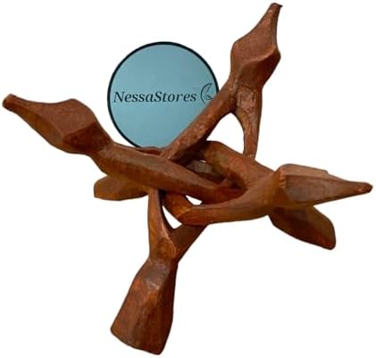 Nessastores lot de 6 trépieds en bois sculpté à la main lecteur de la décoration de chambre, soutien de boule de Cristal, soutien de Roche, soutien de vase couché coquille d'ormeau, bol décoratif, sphère ou