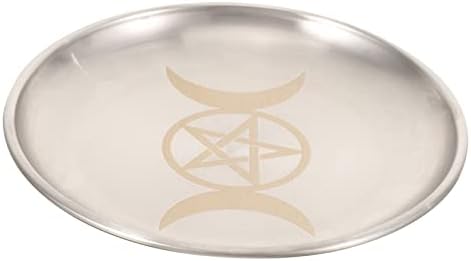MUSISALY Pentacle Plateau de Chandelier DÉCORATIF ÉPELER PLAQUE PATE-BOUGIE RITULELLE PLATEAU DE BOUGIE D 'PLAQUE D' WICCAN DÉCORATION