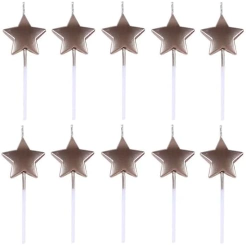 Zhjuju bougie d'Aniversaire en forme d'hétoile, 10 pcs bougies décoratives en forme detoiles bougies d'Étoile D'Aniniversaire Métalliques