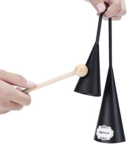 Agogo Cloche Bicolore, instrument de percussion Latine Traditionnel Avec Bâton en Bois