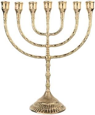 Nklaus Chandelier 7 Hauteur 30cm pour bougies jusqu'à Ø 2cm Grand lustre lustre en laiton dore brillant 2880