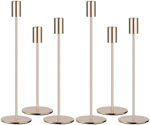 6 PCS Chandelier, Bougeoirs Dores Taille 33/28/23 cm, bouge