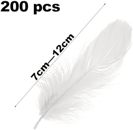 200 Pièces Plume, Plumes d'Oie de L'Artisanat Naturel, pour les costumes, Sacs, d'Intirieur, Rêves Bricolage, Fête du Parti du Mariage, Décoration de Chapeau, La Longueur est - Image 2