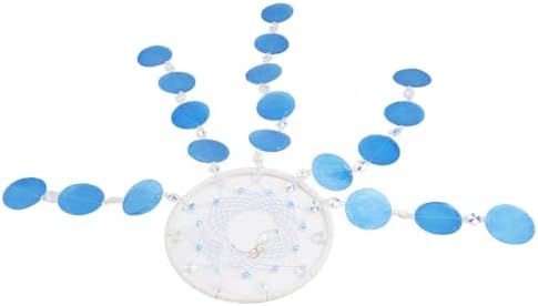 Carillon à Vent Artisanal AVEC de Beaux Coquillages et apaisant pour les Cristaux (Bleu)