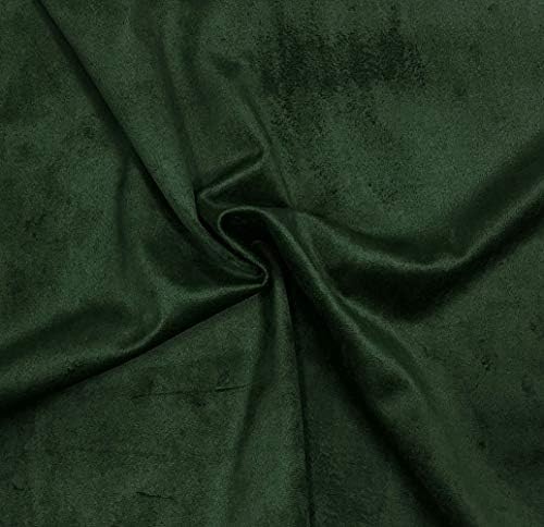 A-Express Tissu Velours fausses suède matérieriel décoration couverture robe de costume la couture tissu belle chute douce Vendu au mètre - vert foncé 1 mètre 100cm x 145cm - Image 2