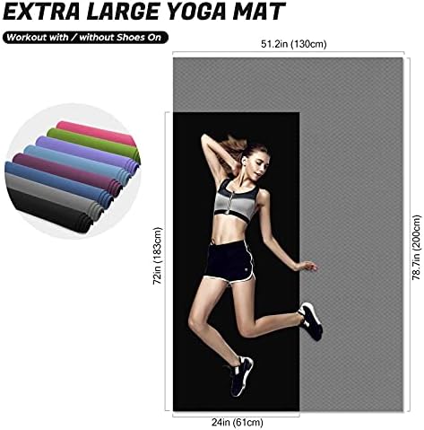 Odoland Grand Tapis de Yoga 200 x 130 x 0,6 cm, Tapis de Gymnastique / Tapis de Sol, Antidérapant et durable Pour Pilates Fitness Méditation - Image 2