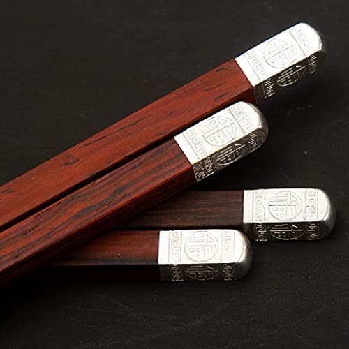 Fammix bêtises en bois en argent de luxe RÉUTILISABLES, coagulations en bois naturel Ensemble cadeau Avec boîte cadeau, lave-vaislle en toute securité, baguettes chinoise a - Image 4