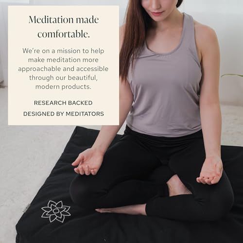 Mindful & moderne Zabuton Tapis de Méditation - Coussin de Yoga et de Méditation Rempli de Coton - Coussin de Méditation Zabuton pour Soutien à Genoux et Assise - Grand Coussin rectangulaire pour banc - Image 8