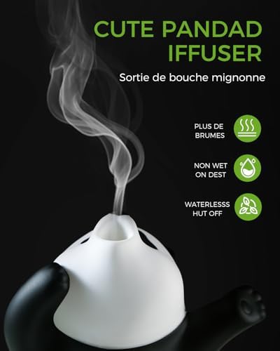 Panda Diffuseur d'Huiles Essentielles - Difffuseur d'Arômes Mignon et pivotant pour la Maison Avec Lumière de 7 Couleurs, diffuseur d'Aromathérapie pour la Chambre et le Bureau - Image 2