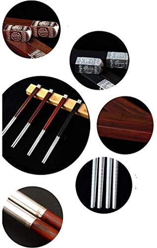 Fammix bêtises en bois en argent de luxe RÉUTILISABLES, coagulations en bois naturel Ensemble cadeau Avec boîte cadeau, lave-vaislle en toute securité, baguettes chinoise a - Image 7