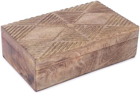 Ajuny Coffret à Bijoux en Bois sculpté à la main Élégant Souvenirs Vintage pour homme Femmes boîte à souvenirs décoratifs boîte idéale. - Image 4