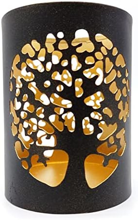 Bougeoir votif fait à la main le main en motif - motif arbre de vie - yggdrasil - spirituiti - mythologie - décoration - cadeau de mariage - diwali - Image 2