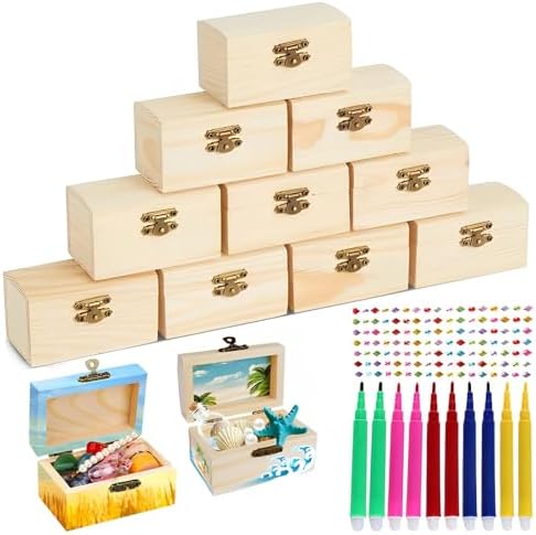 Tfsze lot de 10 mini coffres au trésor, bricol