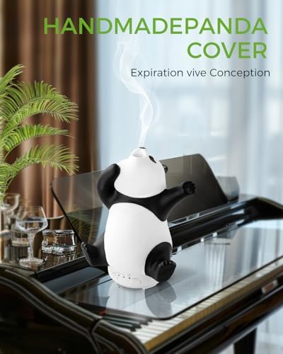 Panda Diffuseur d'Huiles Essentielles - Difffuseur d'Arômes Mignon et pivotant pour la Maison Avec Lumière de 7 Couleurs, diffuseur d'Aromathérapie pour la Chambre et le Bureau - Image 4