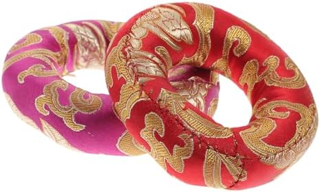 Dikaca 2pièces tapis stylés pour bol chantant boudhiste lot de coussin pour bol sonore couleurs aléatoires accessoire de bouddhiste idéal pour la relaxation et pratique spiriguelle