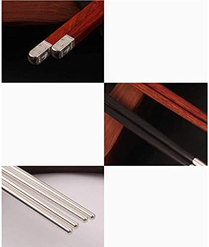 Ensemble de Baguettes de Luxe en Bois Argente Reutilisables et Repose-Baguettes, Coffret Cadeau de Baguettes en Bois Naturel Avec étUi en Bois, passent au lave-vaisselle, Baguettes Japonais Antidese - Image 4
