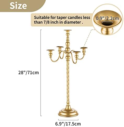 Nuptio Center de Table Chandeliers ou 5 bougies: 71cm set de 2 lustres de Sol Hauts, lustres en Métal Rétro pour la Maison Mariage Noël Halloween anniversaire - Image 5