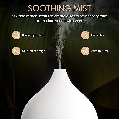 Salking Difffuseur d'Huile Essentiellle, 100 ml Ultrasonique Diffuseur Huiles Essentielles Electrique, Humidificator D'Air Avec Lumière Chaude Arrêt Automatique pour chambre, yoga, massage, paquet de 2 - Image 3