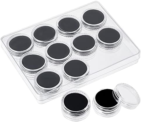 nbeads 12 pcs boîte de presentation de Pierres Précieus en Diamant, boîte d'Affichage de Bijoux Colonne Conteneur d'Exposition Avec Tapis en Mousse pour Pierre Diamant nu et monnie, Noir