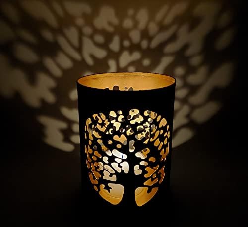 Bougeoir votif fait à la main le main en motif - motif arbre de vie - yggdrasil - spirituiti - mythologie - décoration - cadeau de mariage - diwali - Image 5