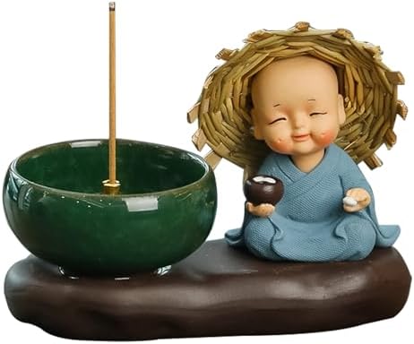 Counius Porte Encens, Fontaine A Encens en Céralique, encensoir, Brûleur d'Encens Fait à la Main Porte Baton Pour Aromathérapie / Yoga / Zen / Méditation / domicile