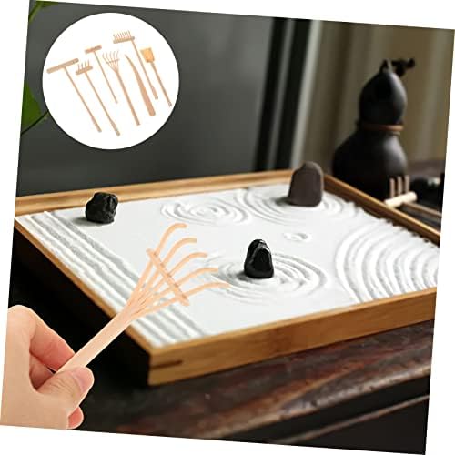 Besportble 4 Ensembles Râteau à Sable Kit Jardin Zen Râteau de Bac à Sable Décor Meditation Accessoires Râteau de Jardin Zen Outil de Jardin De Sable Zen Kit d'Outils de Jardin Zen Plastique Plastique - Image 4