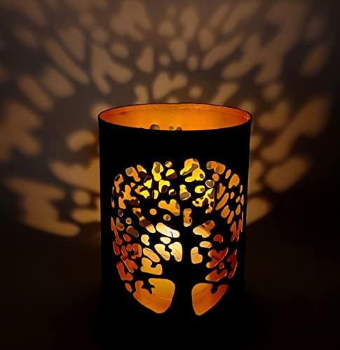 Bougeoir votif fait à la main le main en motif - motif arbre de vie - yggdrasil - spirituiti - mythologie - décoration - cadeau de mariage - diwali