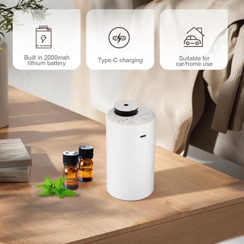 Urbanhomes diffuseur huiles Essentielles, Huile Essentiellle, diffuseur Parfum Maison, Huile Essentiellle Pour diffuseur, diffuseur électrique Parfum Maison, Avec 3 Modes, Fonction USB portable, Blanc - Image 2
