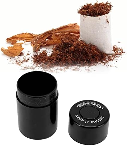 Bordract Bocal Hermétique Rond en Plastique, Étui de Rangement pour les herbes de tabac, Réservoirs anti-odeurs, récipient pour voyager en plein Air (Noir) - Image 2