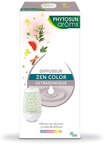 Phytosun Aroms - Diffuseur d'Huiles Essentielles Ultrasonique Zen Color - Diffusion par Ultrasons - 3 modes de diffusion - 7 CouleUrs Lumières LED - Image 6