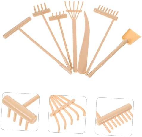 Besportble 4 Ensembles Râteau à Sable Kit Jardin Zen Râteau de Bac à Sable Décor Meditation Accessoires Râteau de Jardin Zen Outil de Jardin De Sable Zen Kit d'Outils de Jardin Zen Plastique Plastique - Image 2