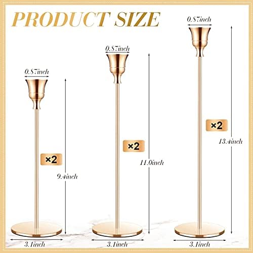 Xinggang Bougeoirs Détenteurs 6 PCS DiFFÉRENTES TAILLES, 33/28 / 24cm CHANDELIER CANDÉLABRES Tableau de décoration Saint-Valentin de Noël Mariage Cérémonie anniversaire - Image 2