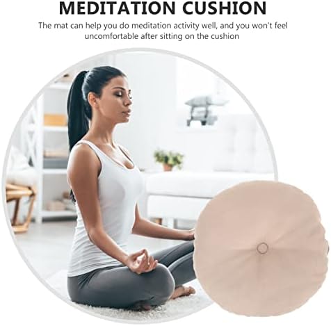 Coussin de yoga zafu oreiller de rond oreiller de yoga tapis d'exercice beige - Image 6