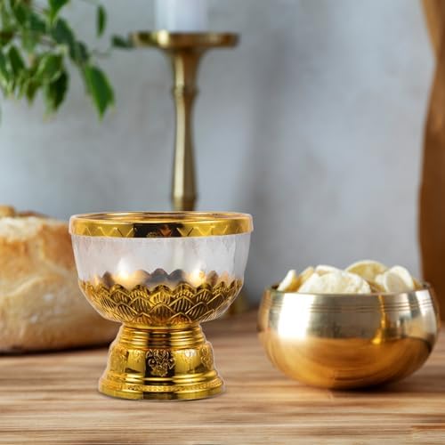 Ciieeo Bouteilles d'Eau de Baptême tasse Sainte de Table Bouteilles d'Eau Bénite Religieus Coupé d'Offranche de Table Gobelets Coupe d'Offrande en Verre Coupe Sacrée Transparent un Verre - Image 5