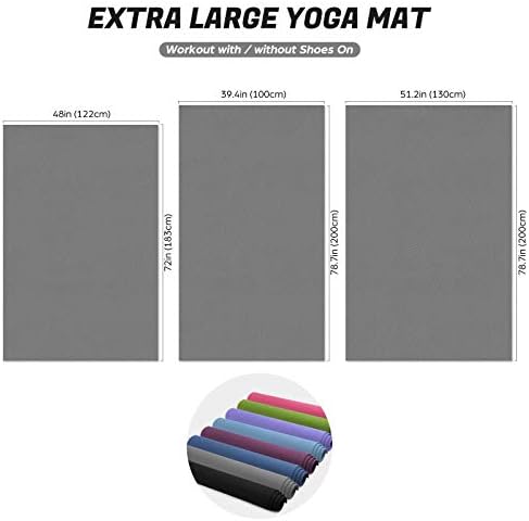 Odoland Grand Tapis de Yoga 200 x 130 x 0,6 cm, Tapis de Gymnastique / Tapis de Sol, Antidérapant et durable Pour Pilates Fitness Méditation - Image 6
