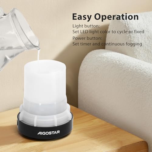 Aigostar Diffuseur d'Huiles Essentielles, diffuseur ultrasonique de 100 ml, Humidifificateur d'Air et diffuseur d'Arômes, diffuseur Ultrasonique USB, Minuterie de 1/2/3 Heures. - Image 7