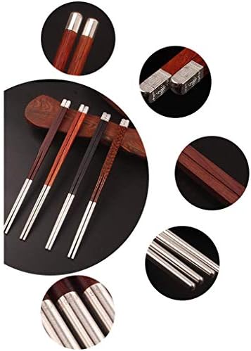 Ensemble de Baguettes de Luxe en Bois Argente Reutilisables et Repose-Baguettes, Coffret Cadeau de Baguettes en Bois Naturel Avec étUi en Bois, passent au lave-vaisselle, Baguettes Japonais Antidese - Image 6