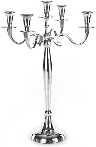 Chandeliers Gräfenstayn® à 1, 3 ou 5 bras - Diffférentes Tailles - Chandeliers CandéLabres en Argent, Noir, Blanc Ou ou (m, argent)