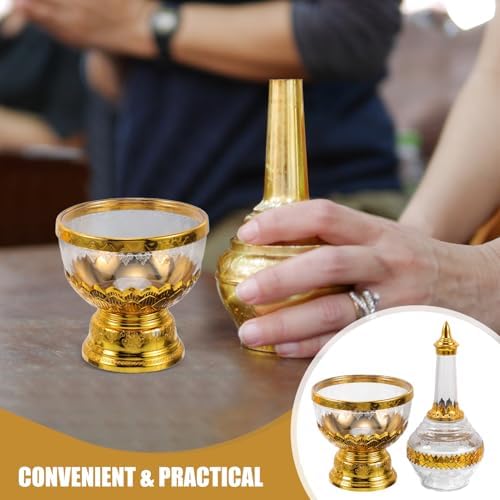 Ciieeo Bouteilles d'Eau de Baptême tasse Sainte de Table Bouteilles d'Eau Bénite Religieus Coupé d'Offranche de Table Gobelets Coupe d'Offrande en Verre Coupe Sacrée Transparent un Verre - Image 7