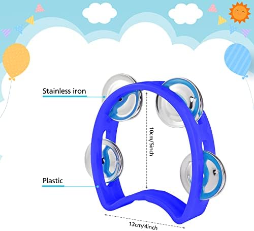 Miahart 32 Pack Tambourin à Main de Noël Makers de bruit Tambourin 4 Cloche Tambourin à Main en plastique coloré de rythme musical pour adultes Enfants Décoration de Fête de Noël Faveurs - Image 2