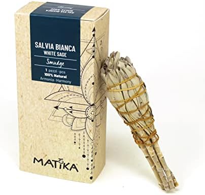 Matika - Encens de Sauge Blanche en masse 12x3 cm. Tache de sauge blanche