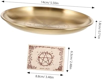 VOSAREA 1 Ensemble de Bol décoratif Dore pour, Brûleur d'Encens, Bol de purification, Assiette à Bijoux Légère, Plateau à Pendule d'astrologie - Image 2