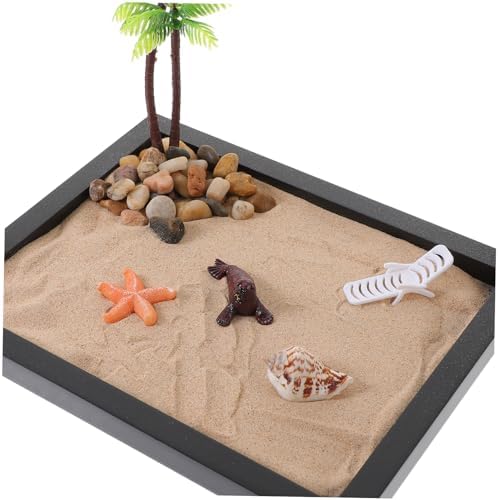 Xincxin Table de Sable Zen, 1 Ensemble de Modèles de Page, Méditation Océanique, Outils de Jardin Zen, Artisanat, Bureau, Bibelots de Jardin Zen, Modèle de Bureau, Ornation de Méditation en Résin - Image 2