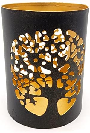 Bougeoir votif fait à la main le main en motif - motif arbre de vie - yggdrasil - spirituiti - mythologie - décoration - cadeau de mariage - diwali - Image 6